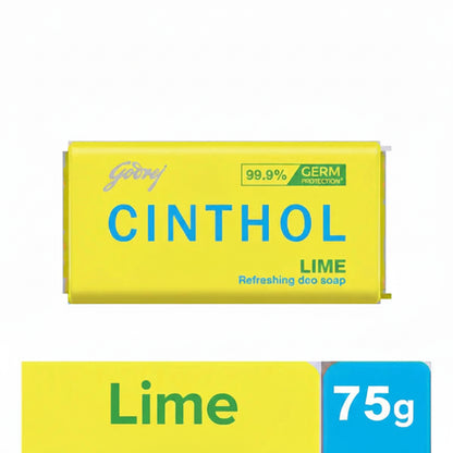 Cinthol Refreshing Deo Lime Bath Soap, 99.9% Germ Protection, 75 g