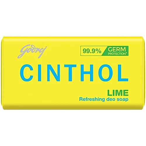 Cinthol Refreshing Deo Lime Bath Soap, 99.9% Germ Protection, 75 g