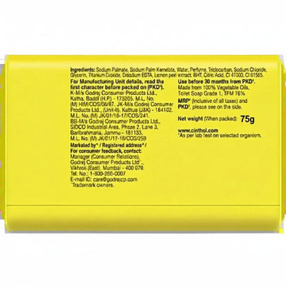 Cinthol Refreshing Deo Lime Bath Soap, 99.9% Germ Protection, 75 g