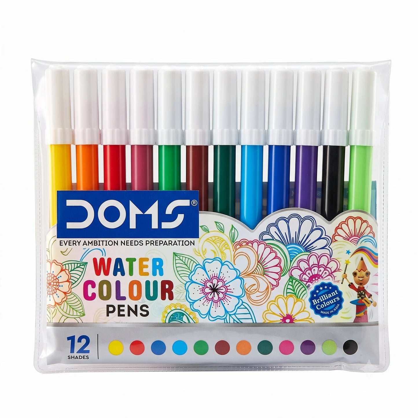 Doms Water Colour Pen, 12 Shades