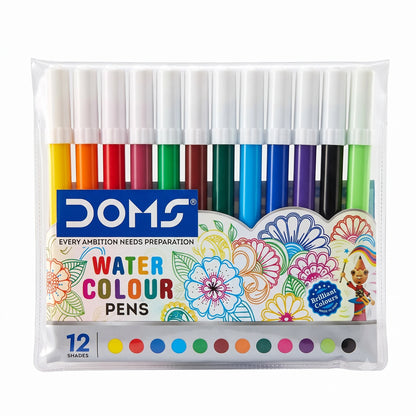Doms Water Colour Pen, 12 Shades