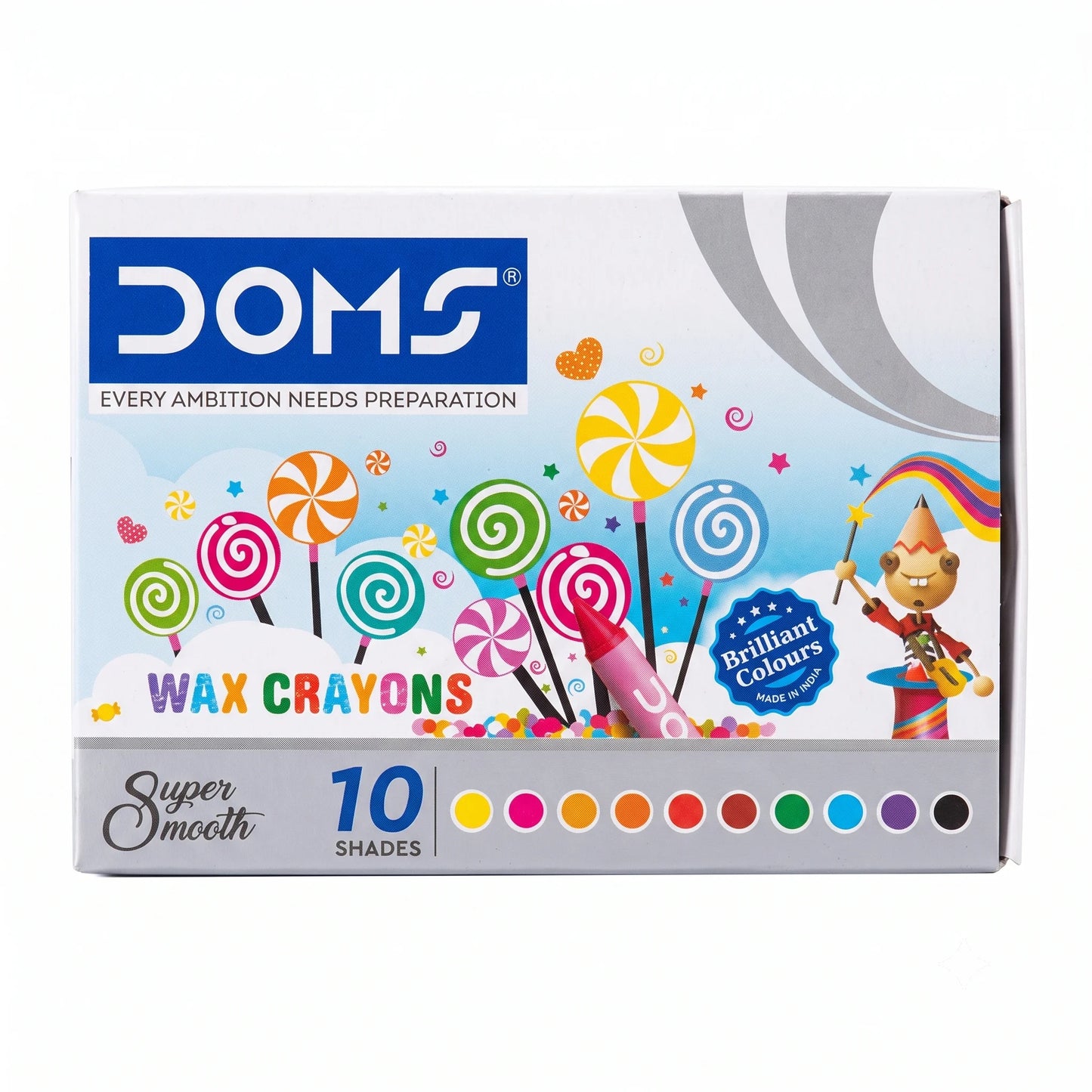 Doms Super Smooth Wax Crayons, 10 Shades