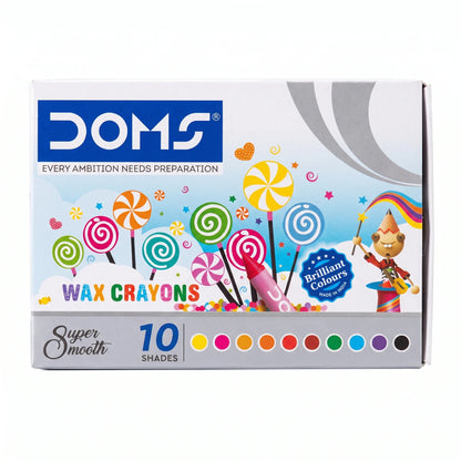 Doms Super Smooth Wax Crayons, 10 Shades