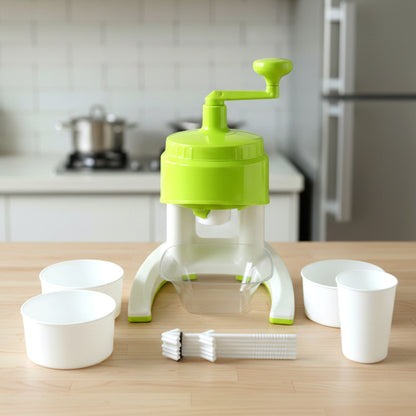 Manual Hand Crank Ice Crusher Snow Maker Machine (1 Set Mix Color)