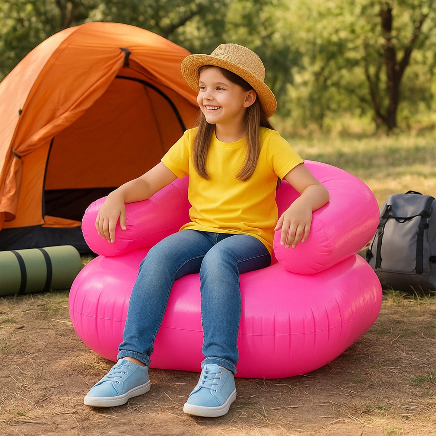 Inflatable Sofa Chair For Boys And Girls Suitable For Camping (28 Inch Approx  1 Set)