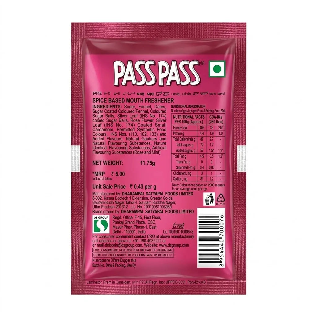 Pass Pass Meetha Magic Mouth Freshener - ₹ 5 Pack, 11.75 g