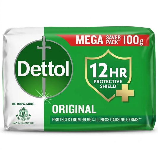 Dettol Original Bathing Soap Bar With 12 HR protective shield, 100 g