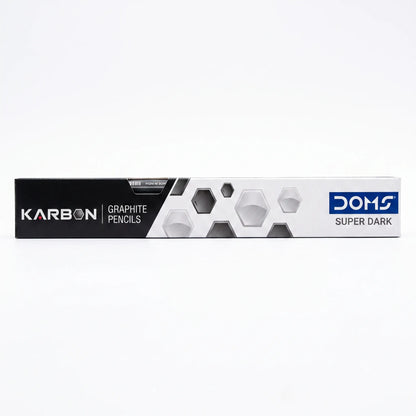 DOMS Karbon Super Dark Eraser Tipped Graphite Pencils, 10 pcs