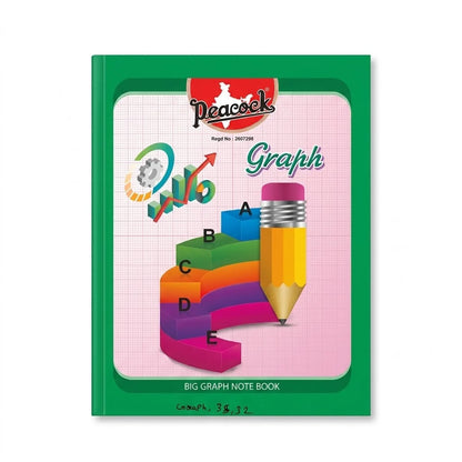Peacock Big Graph Notebook / Copy for Students, 32 Pages