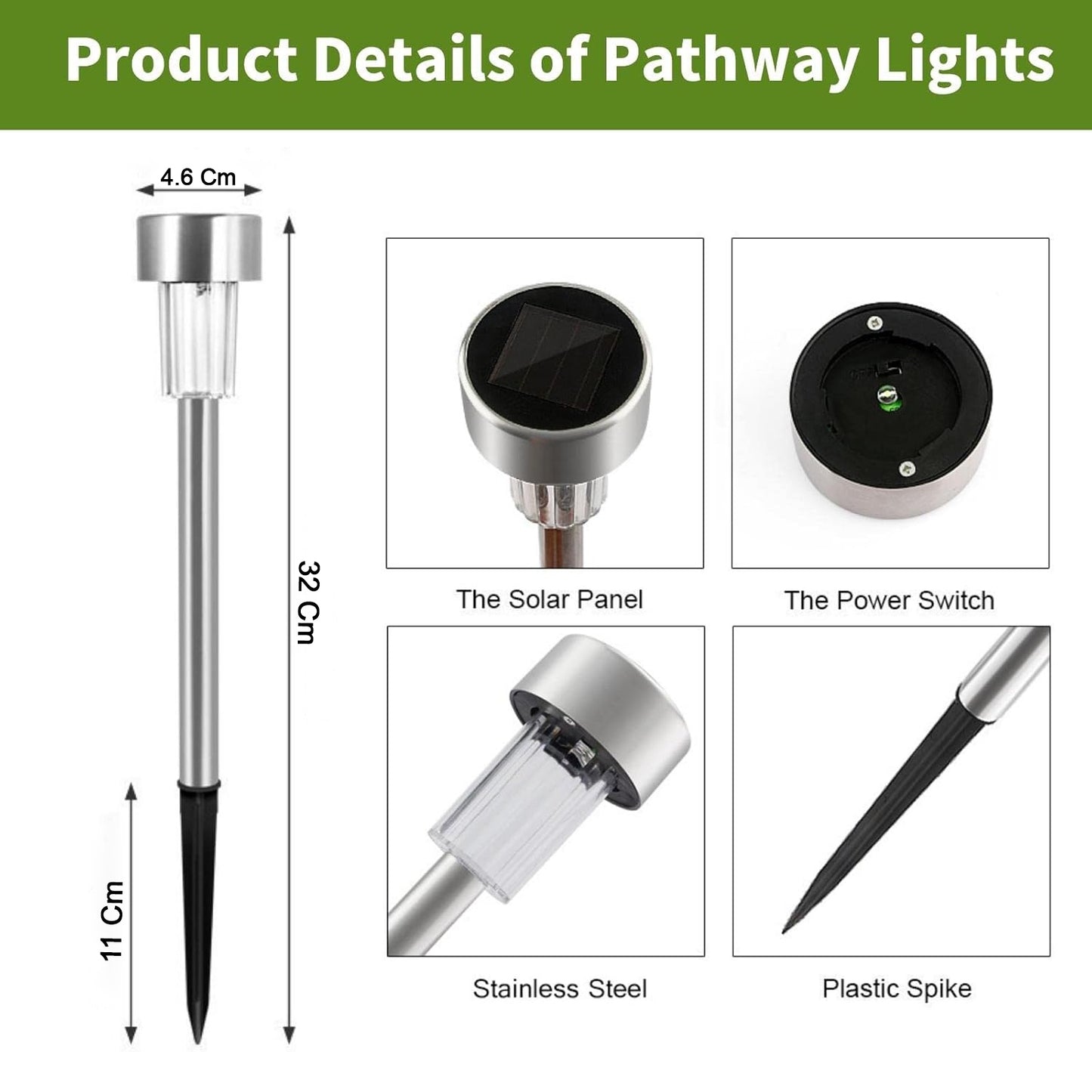 Solar Lawn Lamp Set Of 12 Pc