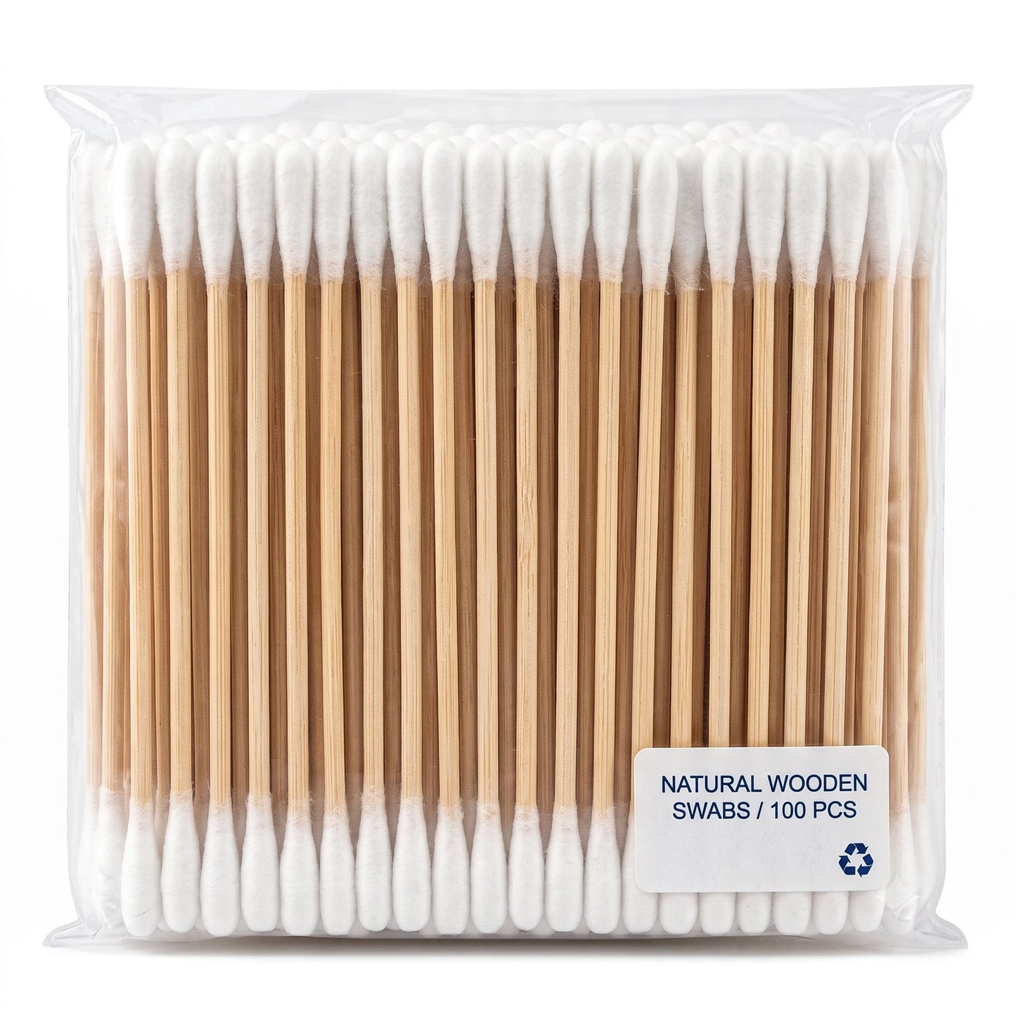 Wooden Cotton Swabs for Ear Cleaning & Everyday Use, 100 pcs