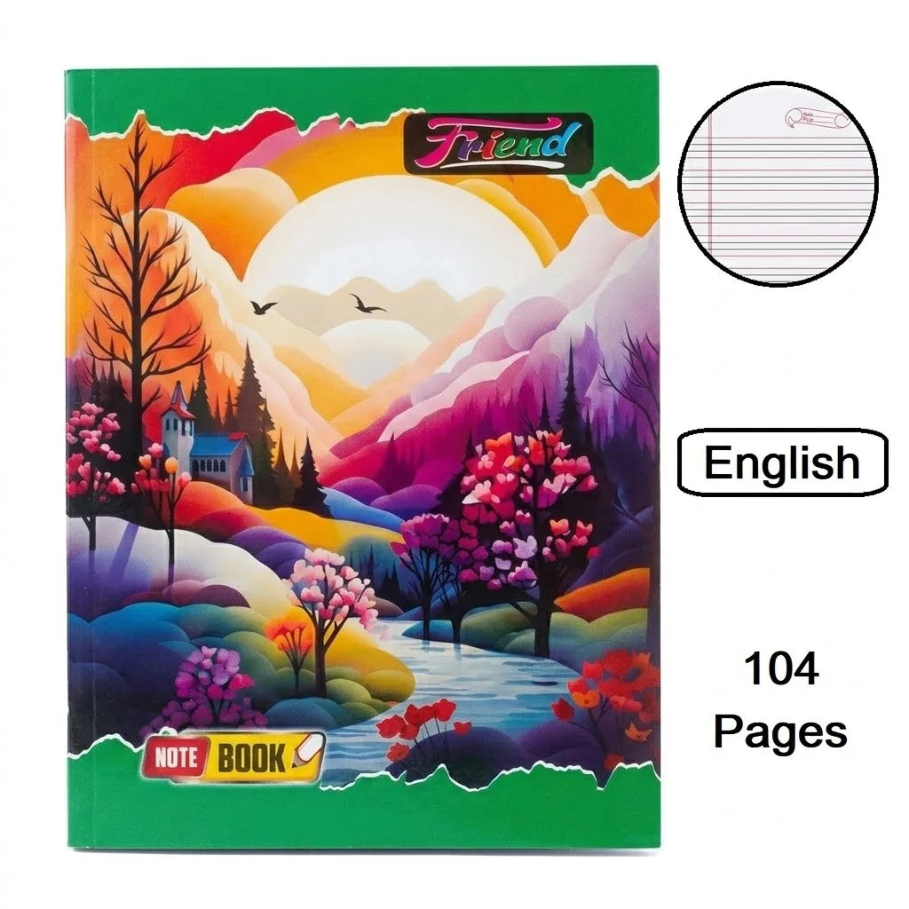 Friend English Notebook / Copy for Students, 104 Pages