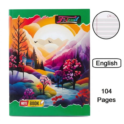 Friend English Notebook / Copy for Students, 104 Pages