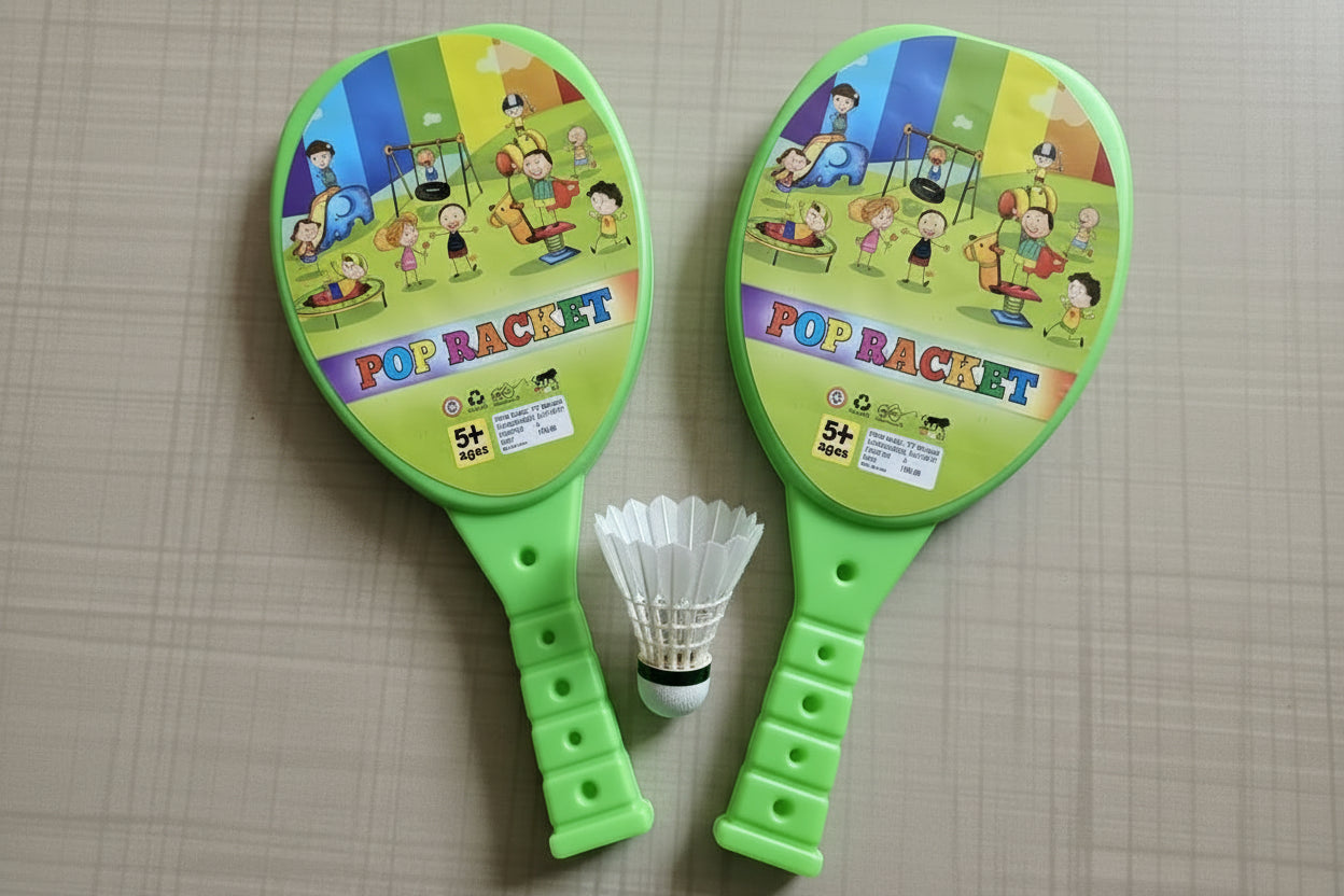 Plastic Kids Racket Set Badminton Kit, Multicolour
