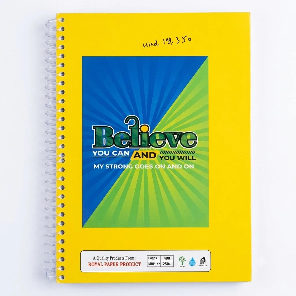 Royal Hindi Spiral Notebook / Copy for Students, 350 Pages