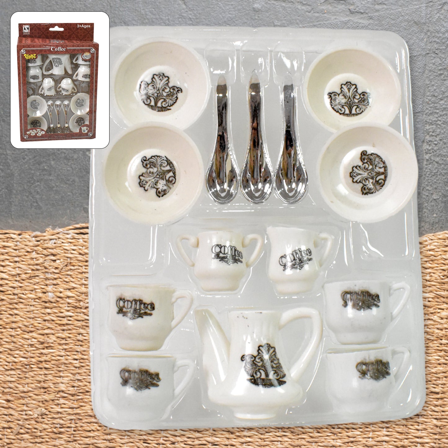 4445 Tickles Tea Toy Set  Coffee Kitchen Plastic Set Toy For Kids Boys  Girls (14 Pcs)