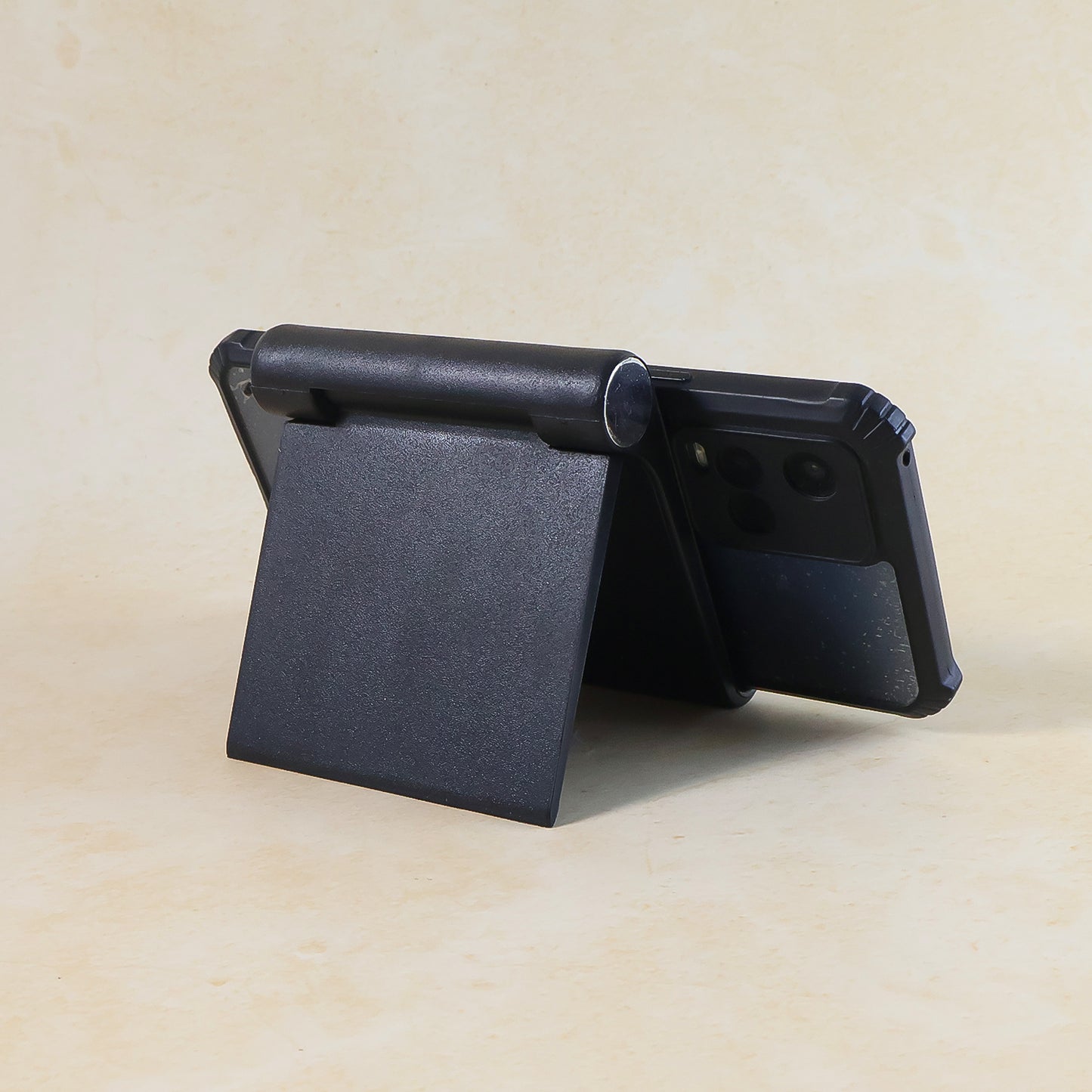 Plastic Foldable Desktop Mobile Stand (1 Pc  Black)