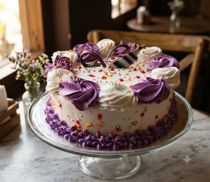 Vanilla White Purple Birthday Cake, 1 Pound