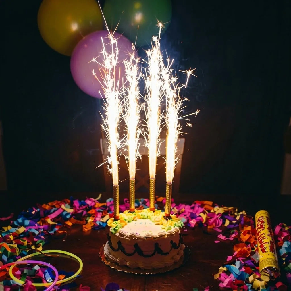 Sparkling Fountain Candles for Birthday Cake, 5 pcs