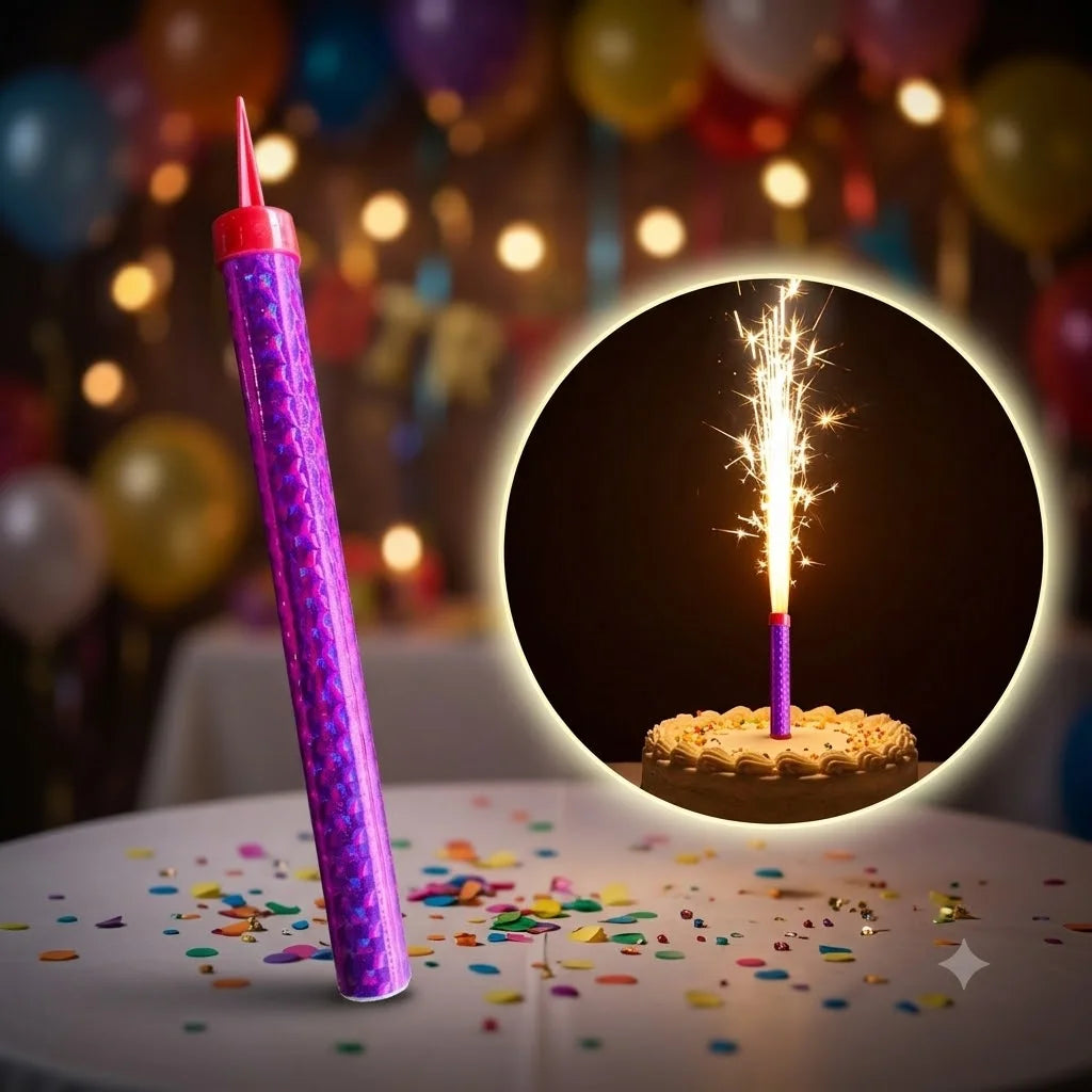Sparkling Fountain Candles for Birthday Cake, 5 pcs