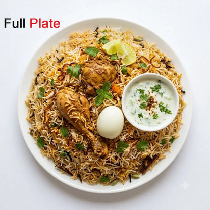Hyderabadi Chicken Biryani, Full Plate