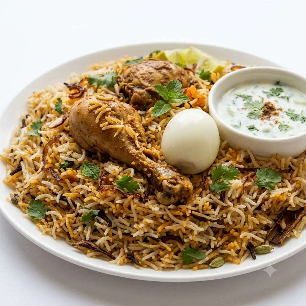 Hyderabadi Chicken Biryani, Full Plate