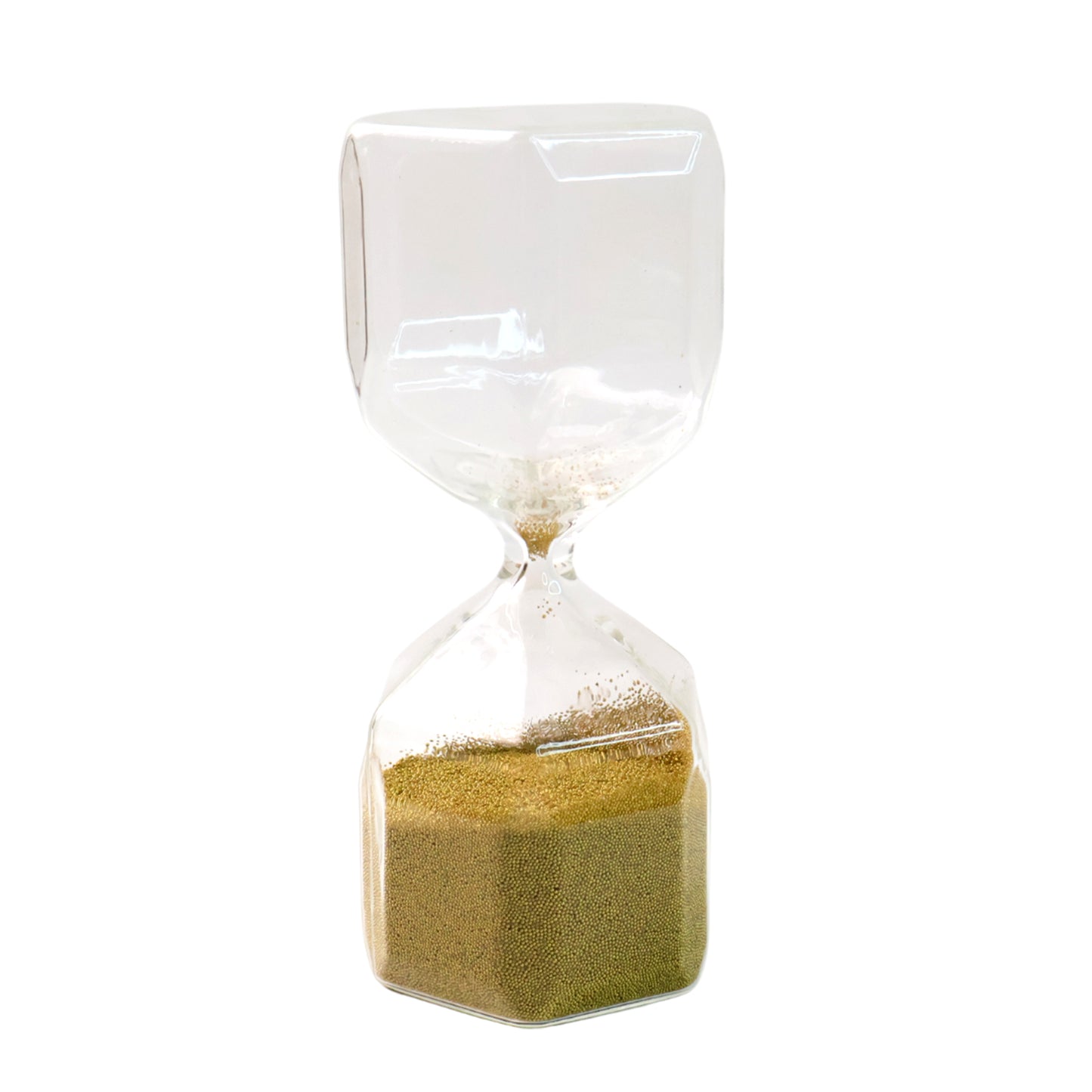 Faceted Glass Hourglass Sand Timer - (1 Pc  4 Minutes Approx Time)