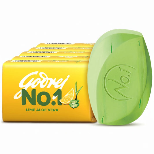 Godrej No.1 Lime & Aloe Vera Bathing Soap, 100 g ( Pack of 5 )