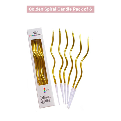 Golden Spiral Candles, 6 pcs