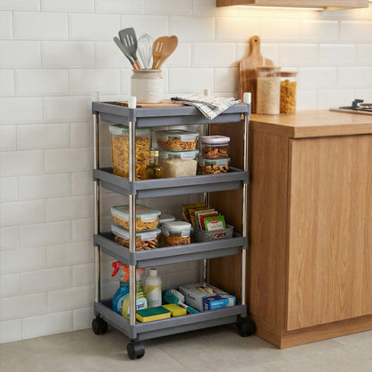 4-layer Rolling Storage Cart With Wheels Set