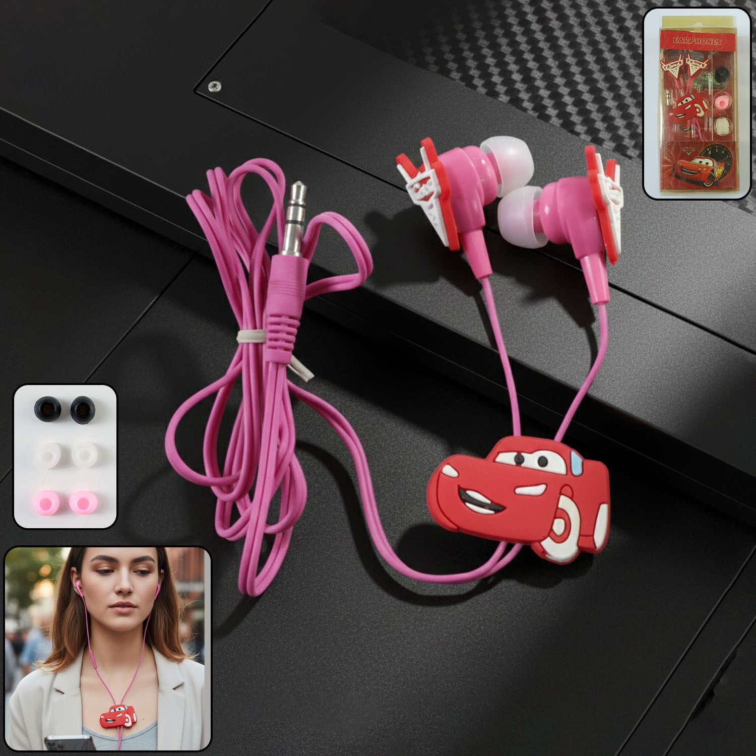 Cartoon Character Wired In-ear Earphones (1 Set)