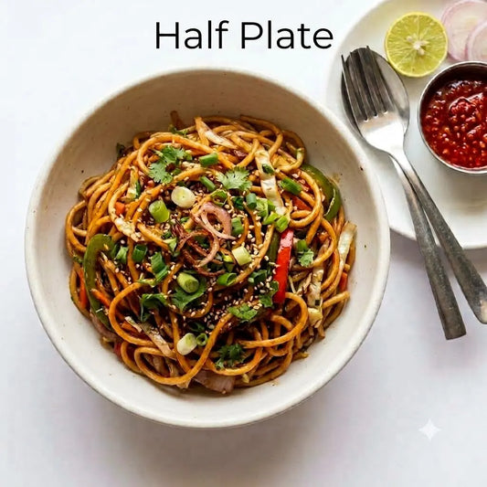 Spicy Desi Veg Chowmein, Half Plate
