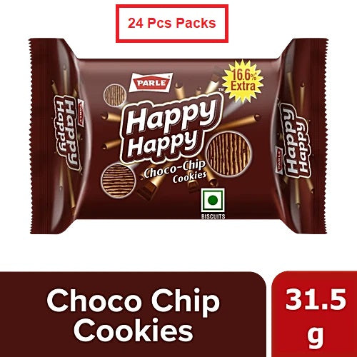 Parle Happy Happy Choco-Chip Cookies, 31.5g ( Pack of 24 )