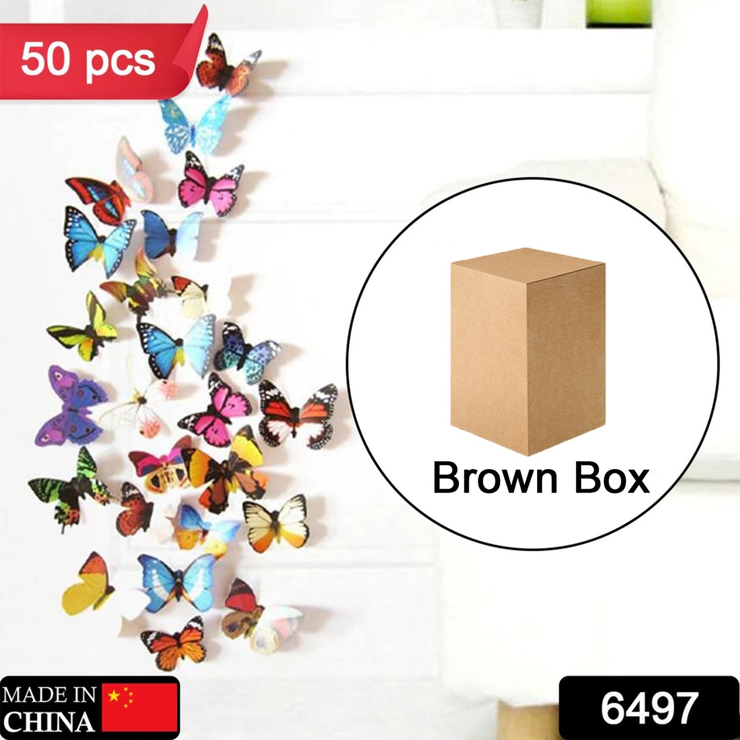 6497 Butterfly 3d Night Lamp Comes With 3d Illusion Design Suitable For Drawing Room Lobby. (Pack Of 50)