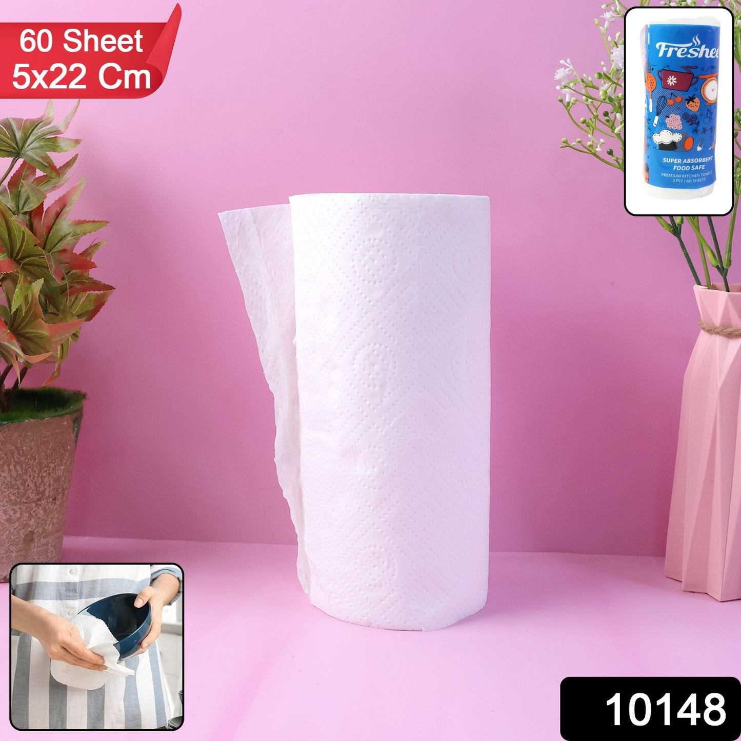 Freshee Kitchen Paper Towel Roll - 60 Sheets (21.5  22 Cm Each)