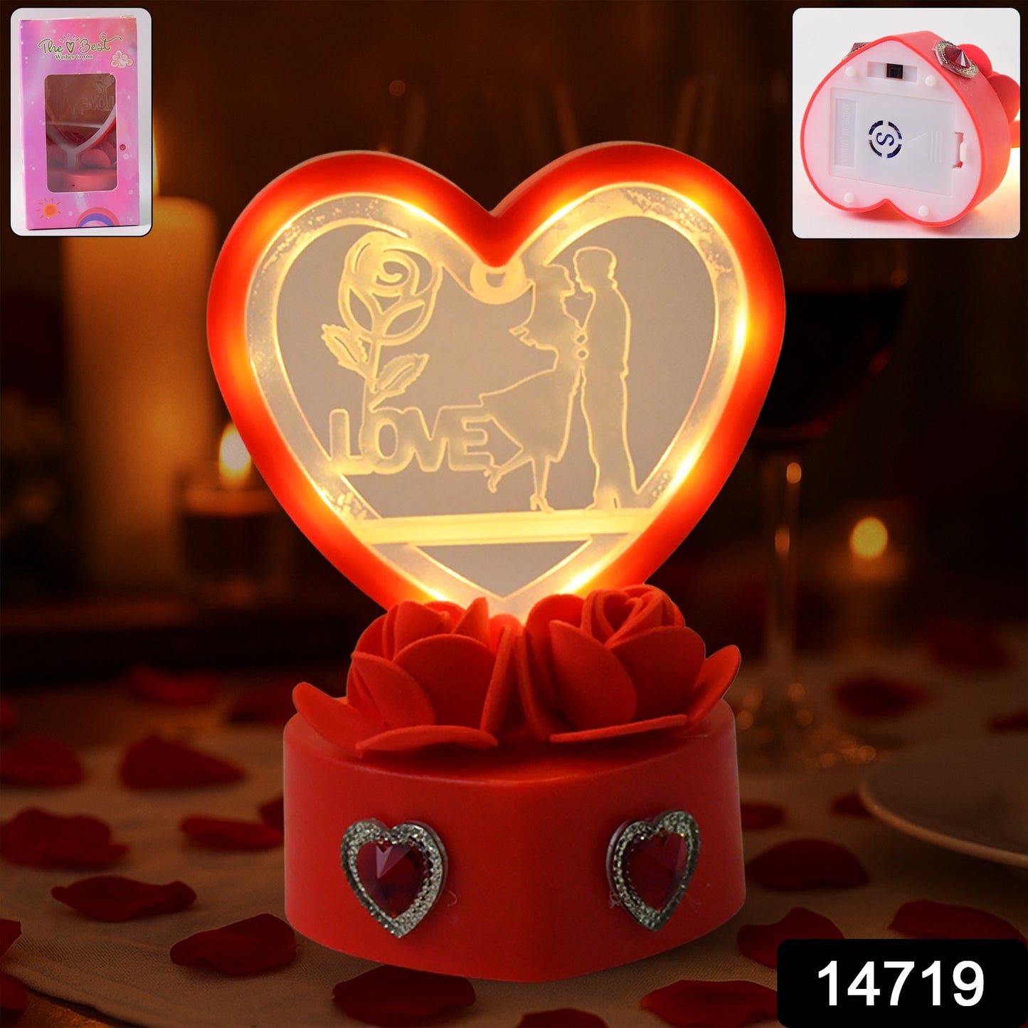 Heart-shaped Love Couple Decorative Showpiece (1 Pc)
