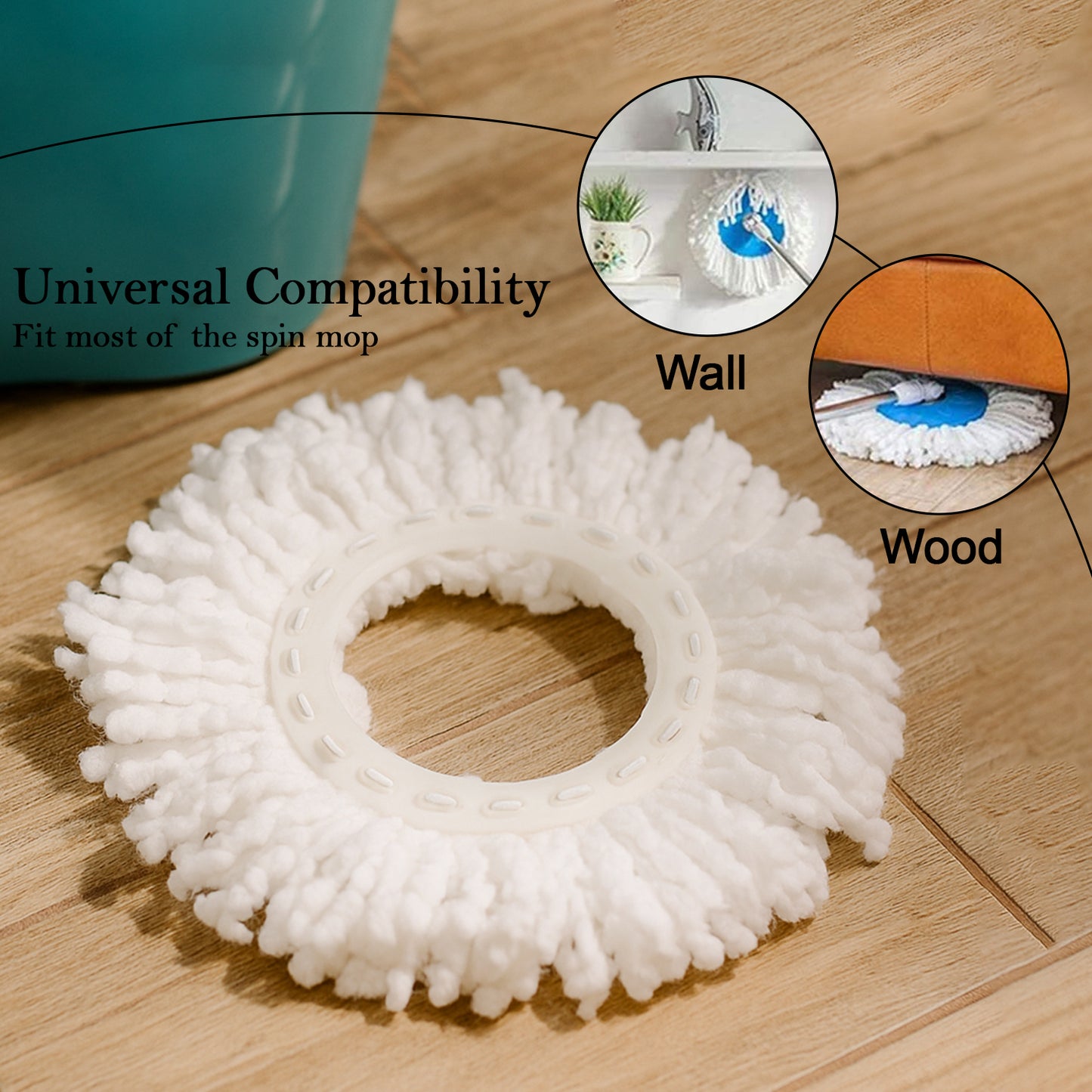 Microfiber Spin Mop Refill Head 360 Rotating Mop (5 Pc)