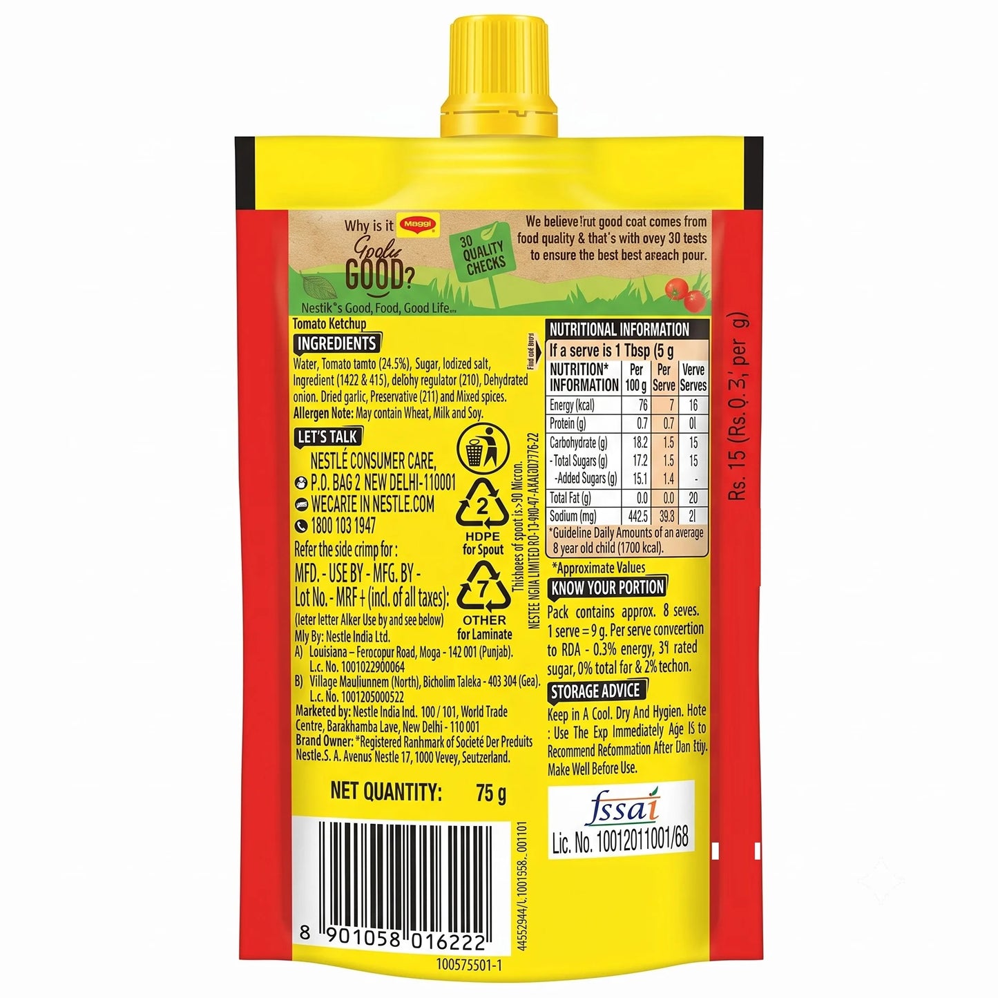 Maggi Rich Tomato Ketchup Pichkoo, 75 g Pouch