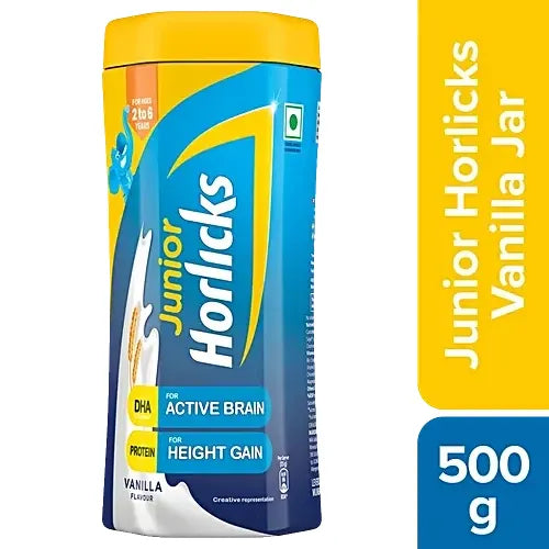 Junior Horlicks Nutrition Drink - Vanilla Flavour, 500 g Jar