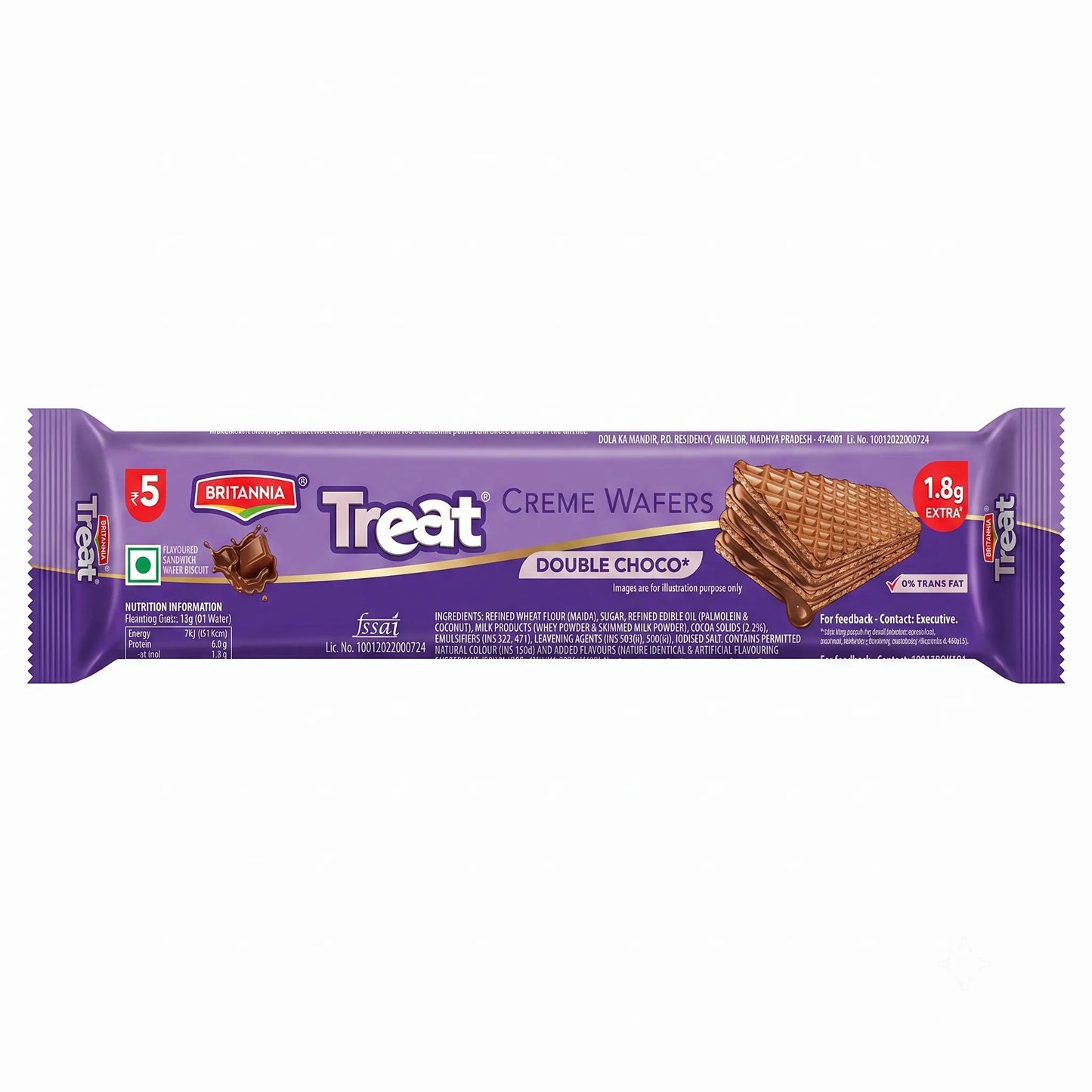 Britannia Treat Creme Wafers (Double Choco), 12 g