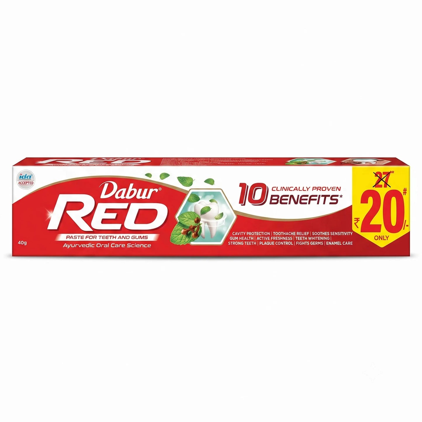 Dabur Red Toothpaste - Paste for Teeth and Gums, 40 g