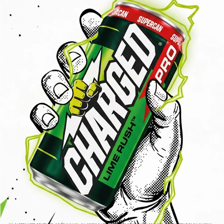 Charged Pro Lime Rush Energy Drink Supercan, 200 ml