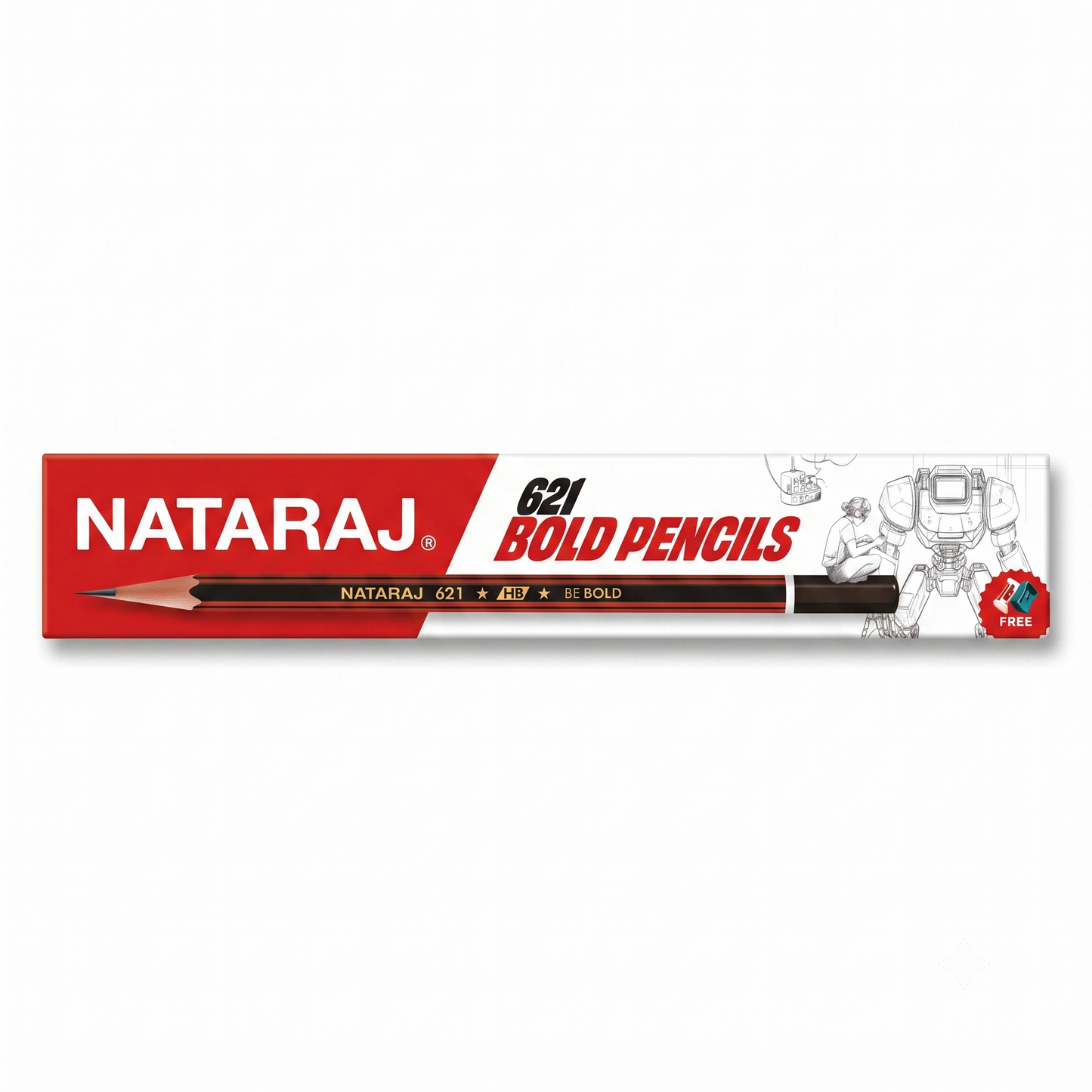 Nataraj 621 Bold Pencils - For Dark Writing, 10 pcs
