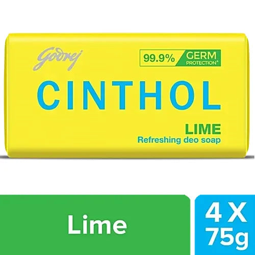Cinthol Lime Refreshing Deo Soap, 75 g (Pack of 4)