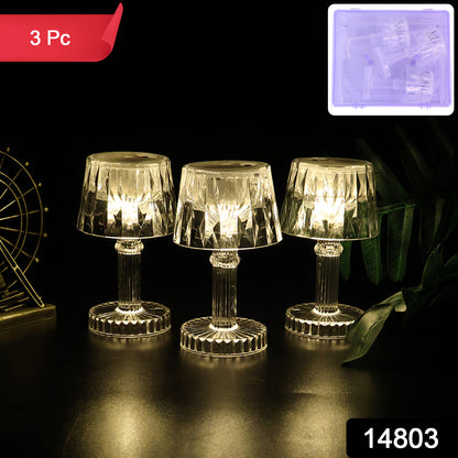Battery Operated Decorative Led Mini Table Lamp (3 Pc  Set)
