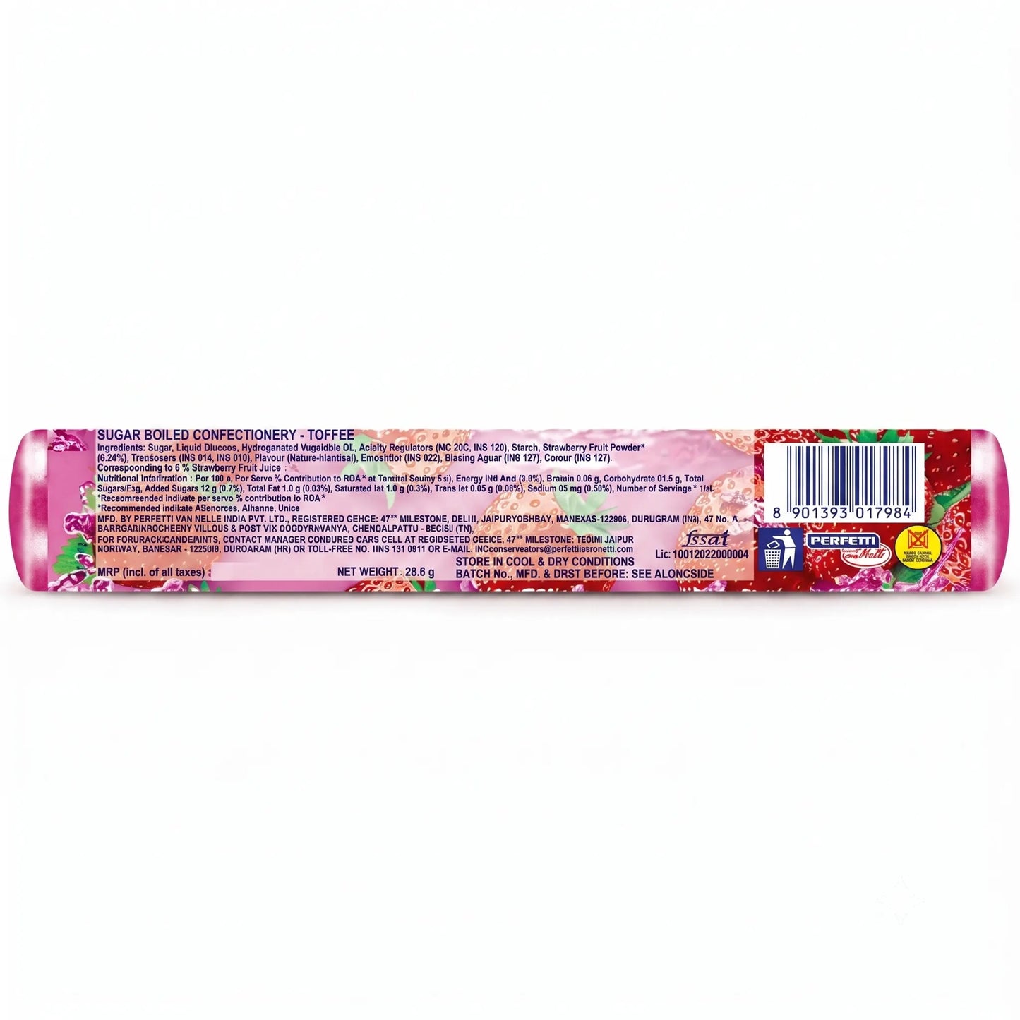 Mentos Strawberry Flavour Toffee, 28.6 g