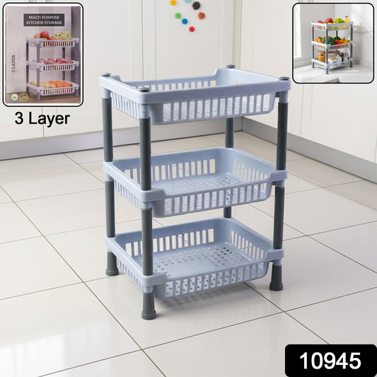 3-layer Multipurpose Kitchen Storage Basket Rack