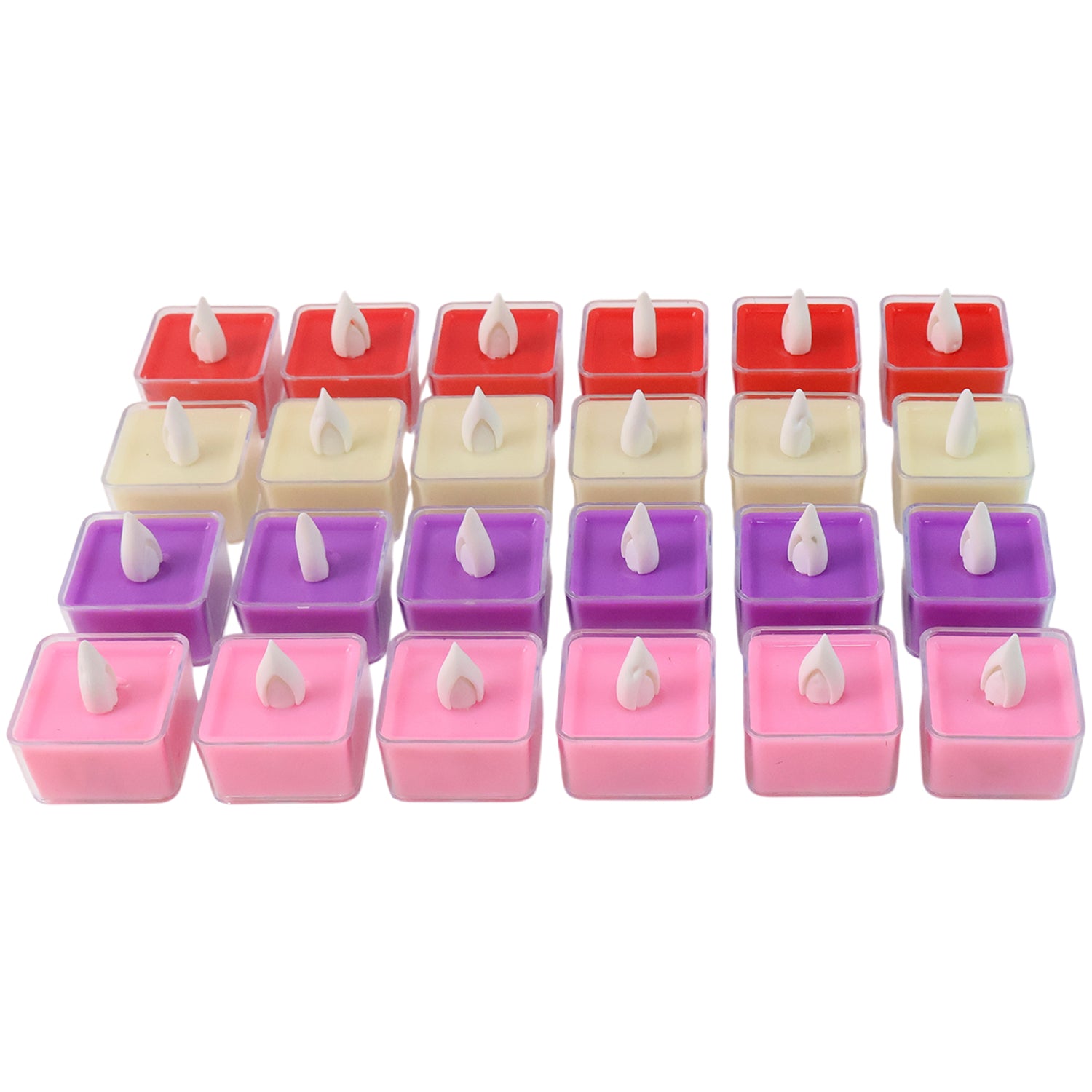 Set Of 24 Multi-color Led Tealight Candles