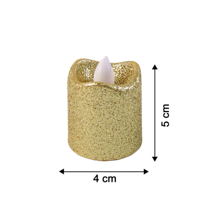 Christmas Premium Glitter Led Tealight Candles  Flameless Decorative Lights (24 Pc Set)