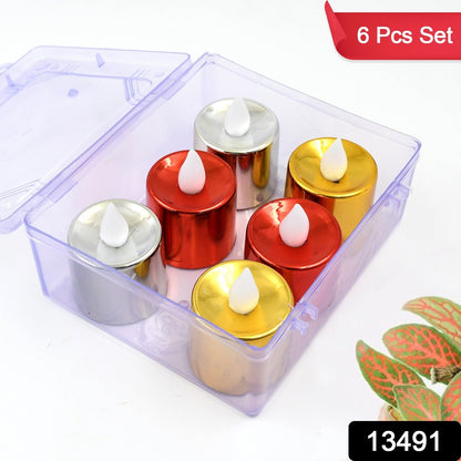 Electrical Candles Diya Led Tea Light (6 Pcs Set)